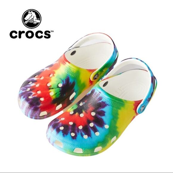 NEW Crocs Classic Tie-Dye Graphic Women's Men's Clogs 7 5 - Picture 1 of 5